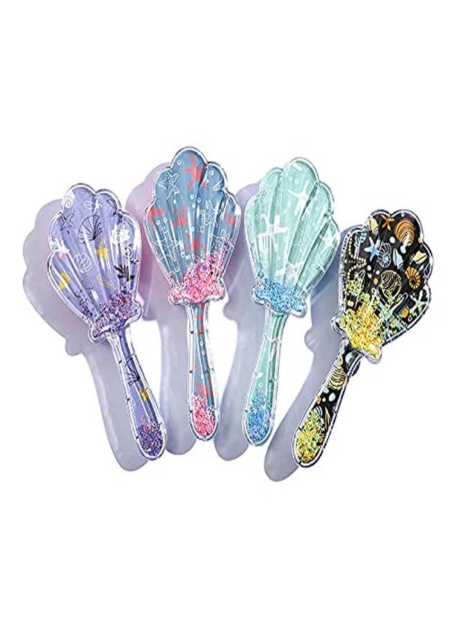 BYVUTE Mermaid Detangler Hair Brush, Detangling Hair Comb Christmas Shell Glitter Comb Hairbrush Massage Scalp No Pain Detangler for Dry & Wet Hair Kids Girls Woman (Purple) - Image 4